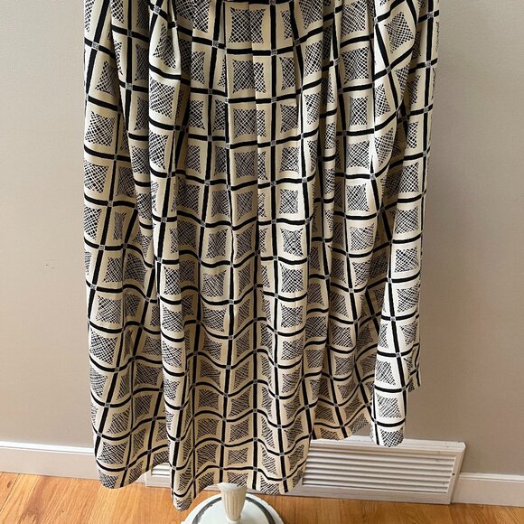 JAEGER USA10 UK12  Cream Black Geometric SKIRT Made in Great Britain - Picture 9 of 9